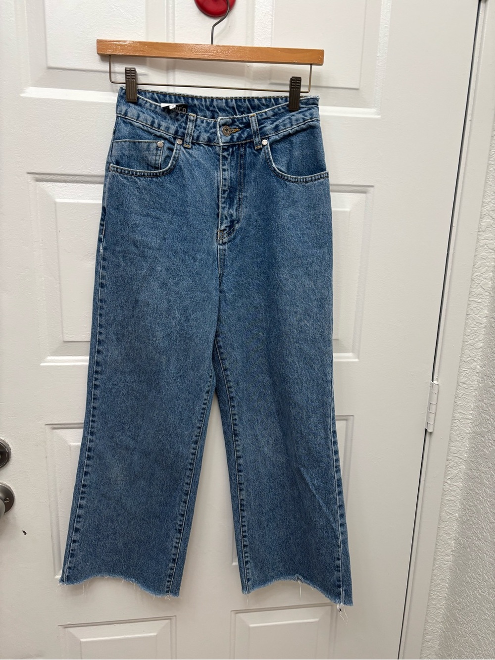 The Ragged Priest Wide-Leg Mid-Blue Denim Jeans